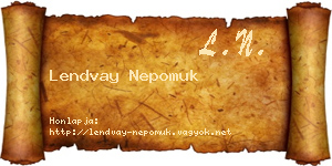Lendvay Nepomuk névjegykártya